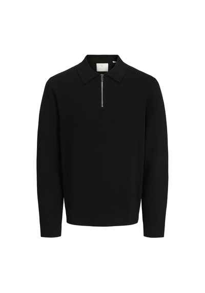Jack & Jones Erkek Relaxed Fit Polo Yaka Triko Üst - Milano - 12281743 Siyah