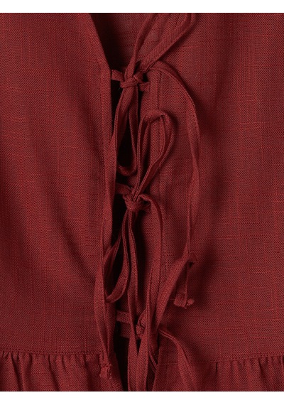 Lcw Vision Bordo V Yaka Balon Kollu Bluz
