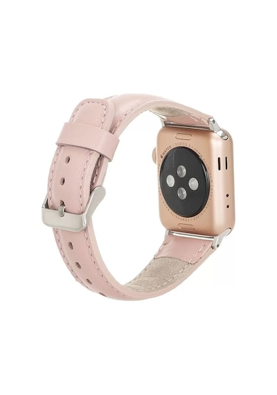 Apple Watch Uyumlu Deri Kordon 42-44-45mm Nu2 Pembe Diğer