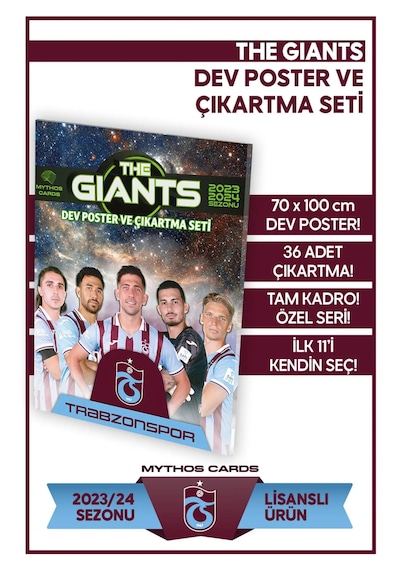 Mythos Cards Trabzonspor The Gıants Dev Poster Ve Çıkartma Seti