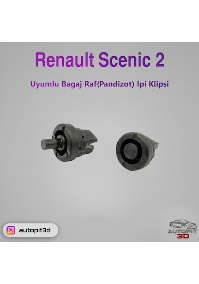 Renault Scenic 2 Uyumlu Bagaj Rafı Pandizot İpi Klipsi