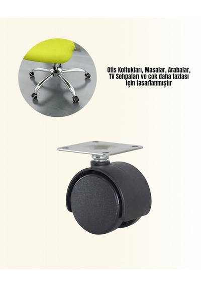 Çok - 446 - Amaçlı Kilitsiz Masa Ayağı Tekerleği - Zero-hls - 6 Cm