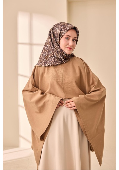 Silk Home Twill İpek Eşarp 11478-34 Acı Kahve, Gold, Bej, Gri, Ekru, Gümüş