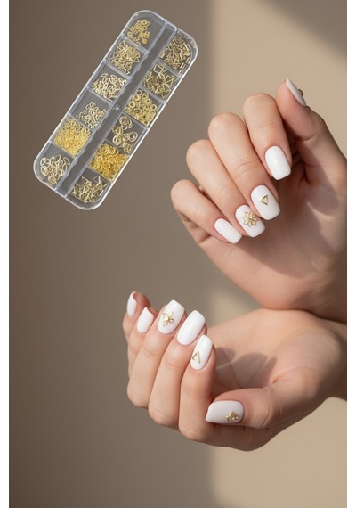 12'li Tırnak Süsleme - Nail Art Charm - Nail Art Süs Taşı - Protez Tırnak Çarm Süsü 32-5