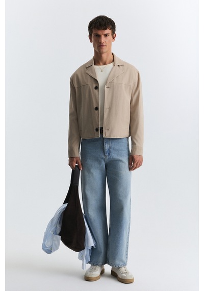 Antioch Crop Fit Suni Süet Ceket Bej