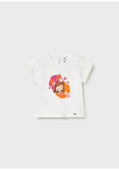 Mayoral Kız Bebek Baskılı Tshirt Beyaz