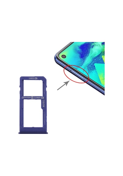 Samsung Galaxy Uyumlu M40 Sm M405 Sim Kart Tepsisi / Mikro Sd Kart Tepsisi Koyu Mavi