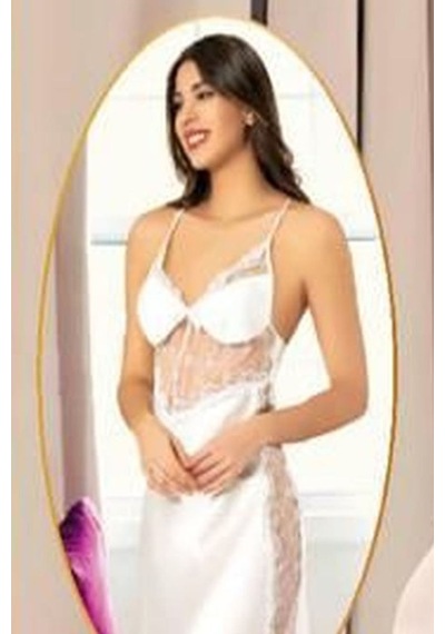 Xses 1005 Kadın Ekru Dantelli Saten 6 Lı Takım Ekru