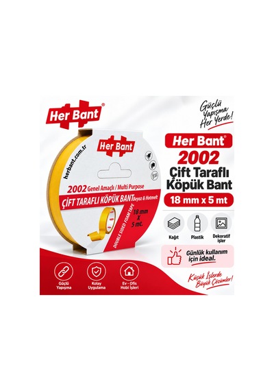 Çift Taraflı Köpük Bant 18 Mm X 5 Mt Diğer