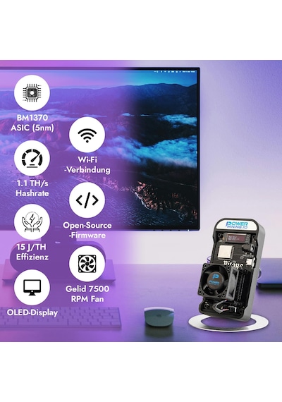 Bitaxe Gama 602 Asıc Bitcoin Madenci 1,1 Th/s 18w Bm1370 Antminer S21 Pro Çip Wi-fi Usb-c Axeos Açık Kaynak Avrupa'da Üretilmiştir Dahil. Güç Kaynağı Ve Stand Bitaxe Gama 602 Asıc Bitcoin Madenci 1,1 Th/s 18w Bm1370 Antminer S21 Pro Çip Wi-fi Usb-c Axeos Açık Kaynak Avrupa'da Üretilmiştir Dahil. Güç Kaynağı Ve Stand