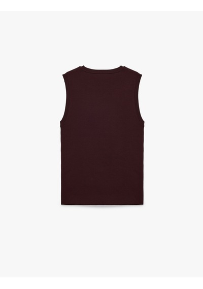 Koton Regular Fit Kolsuz Bisiklet Yaka Triko Bluz Bordo 7wak30029ht