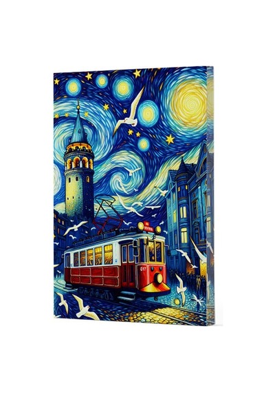 Van Gogh 1 - Galata Çizgili Yan Boyamalı Defter