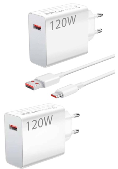 120 Watt Turbo Hızlı Şarj Aleti Seti Hızlı Şarj Adaptörü Beyaz 24418894