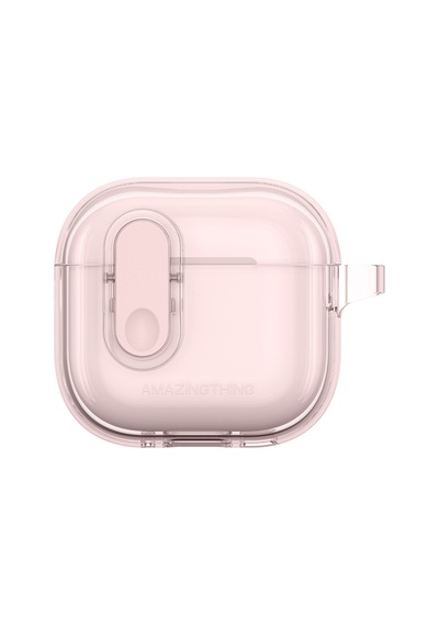 Apple Uyumlu AirPods 4 Kılıf Amazingthing Magnetik Kilit Tasarımlı Minimal Serisi Kılıf Pembe
