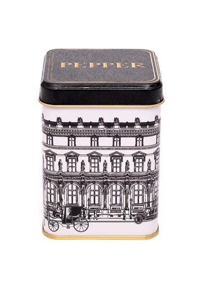 City Pepper Desenli Kare Metal Saklama Kabı 7.5 x 7.5 x 10 CM  0.5 L Çok Renkli