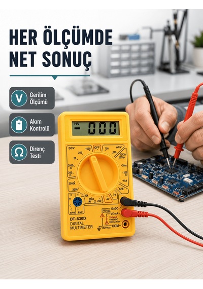 Profesyonel Dijital Multimetre Volt Amper Direnç Ölçümü Yeni Nesi
