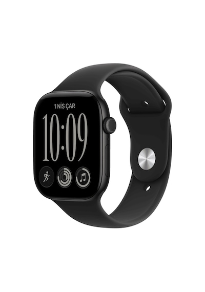 Apple Watch Series 12 Gps + Cellular 46MM - Siyah Alüminyum Kasa - Siyah Spor Kordon - M/l Akıllı Saat (Distribütör Garantili)