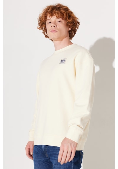 Lee Relaxed Fit Geniş Kesim Bisiklet Yaka Pamuk Ekru Erkek Içi Polarlı Sweatshirt LM01RJNQ Ekru Lee Relaxed Fit Geniş Kesim Bisiklet Yaka Pamuk Ekru Erkek Içi Polarlı Sweatshirt LM01RJNQ Ekru