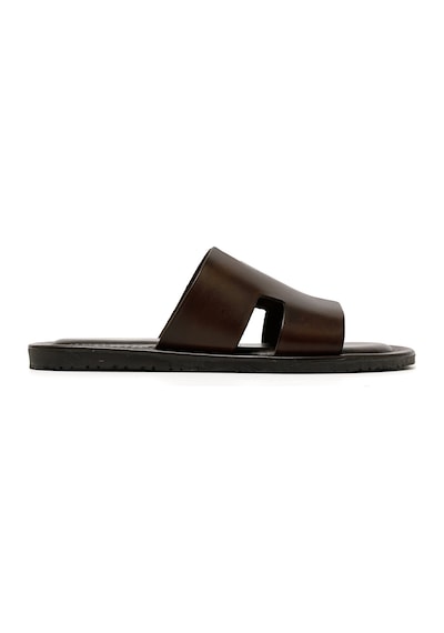 Terlik Erkek M7805 The Sandals Factory Leather Upper Dark Brown Dark Brown Koyu Kahverengi