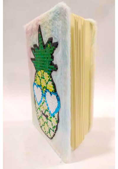 Yaz Aşkı Ananas Tasarım Papirüs Yapraklı Pelüş Defter