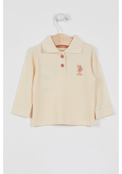 U.S. Polo Assn. U.S. Polo Assn Lisanslı Classic Fildişi Bebek Uzun Kol Yakalı Sweatshirt Fildişi