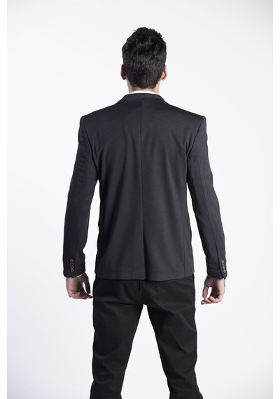 Sposo 5108 Dar Kalıp Yarım Astarlı Siyah Erkek Blazer Ceket Siyah