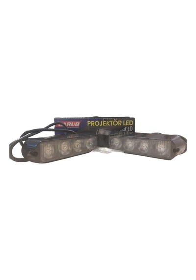 Ahmet Otomotiv Tp Off Road Projektor 11 Cm Kırmızı 4 Led Çakarlı 9-30v 2 Li