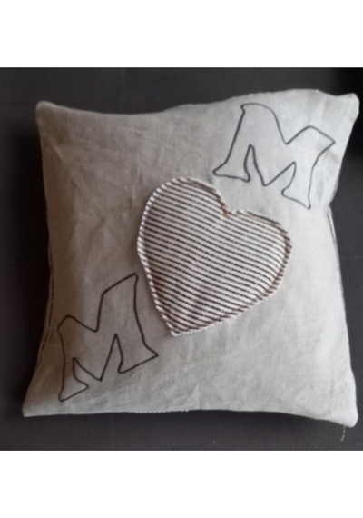 Kırlent Kılıfı 2 Lı Mom 45x45 Keten&kahve Bej Çizgili