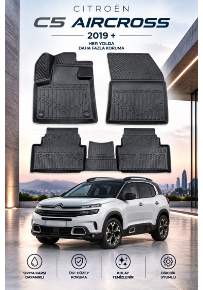 Citroen C5 Aircross 2019+ Aracınıza Özel Üretim Havuzlu Paspas Takımı A+ -mod-