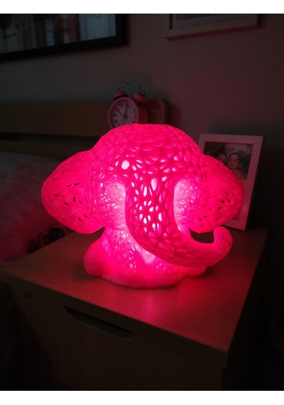 Sevimli Fil Çocuk Odası Gece Lambası 3d Tasarım Led Işıklı Masaüstü Mesh Dekor Hediyelik Pembe