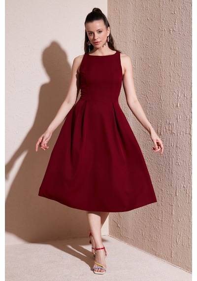 Lela Bayan Elbise 6111963 Bordo Bordo