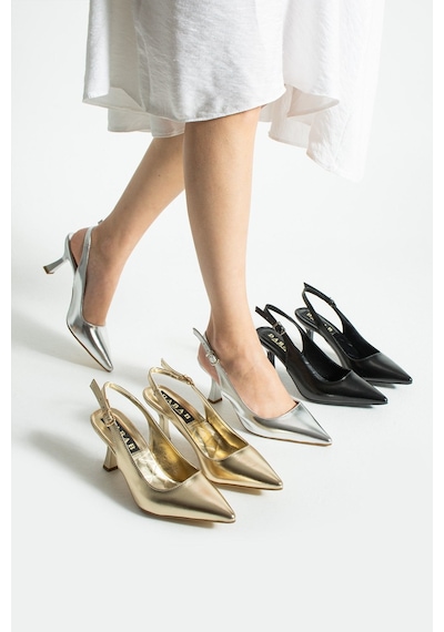 Dabab Shoes Amıle Kadın Siyah 7 Cm Topuklu Bilekten Bantlı Arkası Açık Tokalı Sivri Burun Ayakkabı Dabab Shoes Amıle Kadın Siyah 7 Cm Topuklu Bilekten Bantlı Arkası Açık Tokalı Sivri Burun Ayakkabı