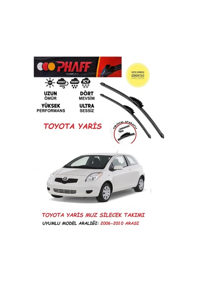 Toyota Yaris Ön Muz Silecek Takımı 2008 Model Araca Özel Aparat
