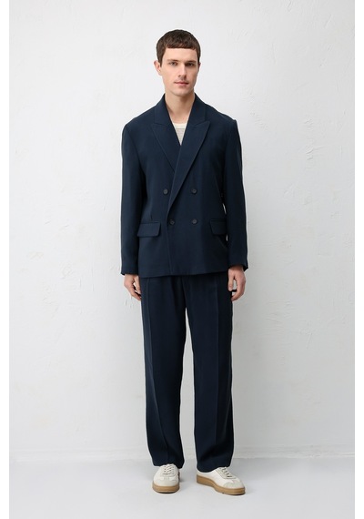 Antioch Modal Karışımlı Relaxed Fit Erkek Blazer Ceket Lacivert