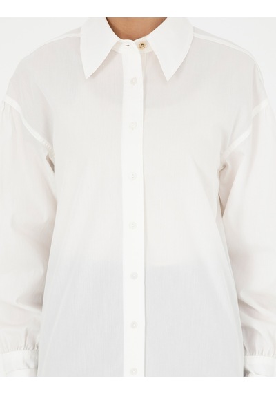 Pierre Cardin Kadın Beyaz Gömlek Desenli 50284669-vr013 Beyaz