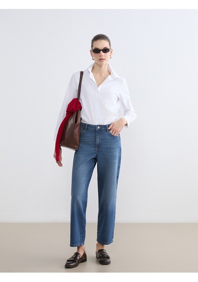 Lcw Vision Beyaz Slim Fit Kadın Gömlek