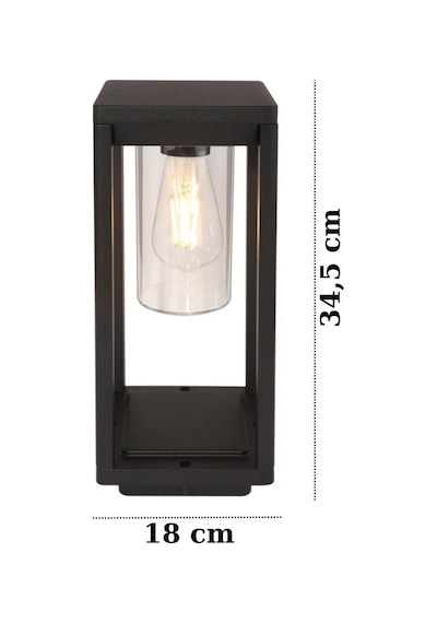 Forlife 60 Watt Rustik Tasarımlı Solar Alüminyum Bollard Aydınlatma Armatürü Fl-3304