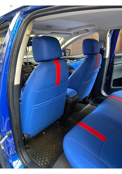 Honda Fc5 Arka Sırt 2+1 Arka Sırt Kolcaklı Model Komple Mavi Deri Uyumlu