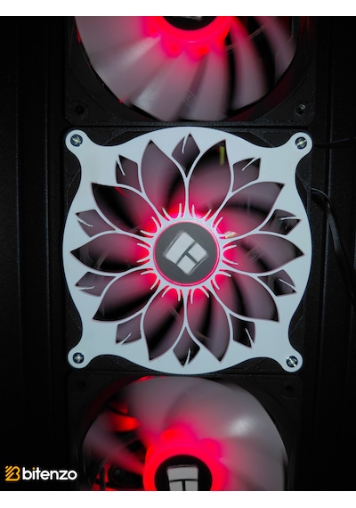 Lotus Desenli 120x120 Mm Oyun Pc Aksesuarı, Masaüstü Bilgisayar Fan Kapağı Beyaz