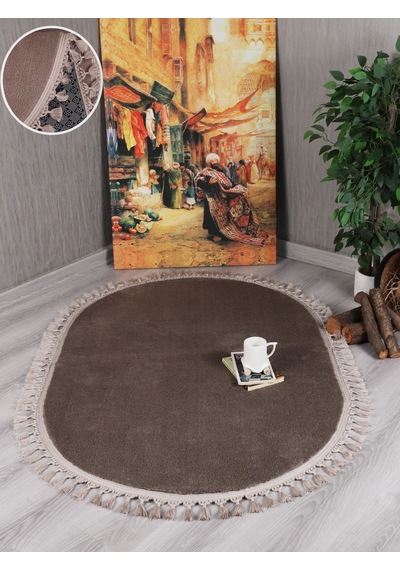 My Evilla Modern Dekoratif Örgü Saçaklı Simirna Peluş Halı Yolluk 001