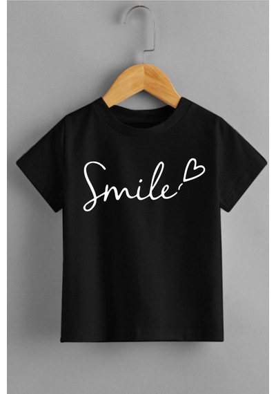 Startmore Çocuk Tişört Smile Baskılı Siyah
