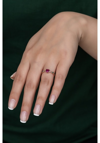 Gümüş Prenses Yüzük Rose Gold Kaplama 925 Ayar Gümüş Rose Gold (511779971)