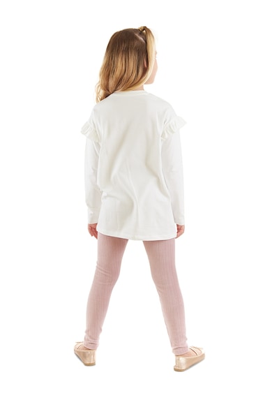Denokids Mshb&g Çiçekli Tavşan Kız Çocuk Kadife Tayt Tunik Takım Çok Renkli