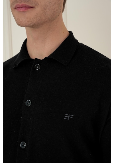 Efor Tr 879 Slim Fit Siyah Klasik Triko Siyah