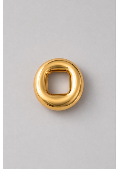 Gold Hollow Form Küpe Açık Gold
