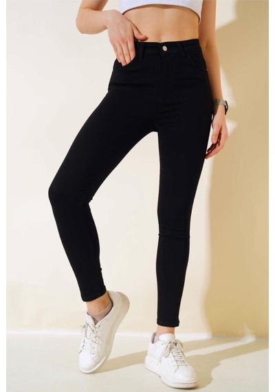 St.poll Likralı Yüksek Bel Skinny Fit Jeans Pantolon Siyah