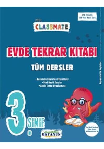 Kitapakademisi-3. Sınıf Classmate Tüm Dersler Evde Tekrar Kitabı