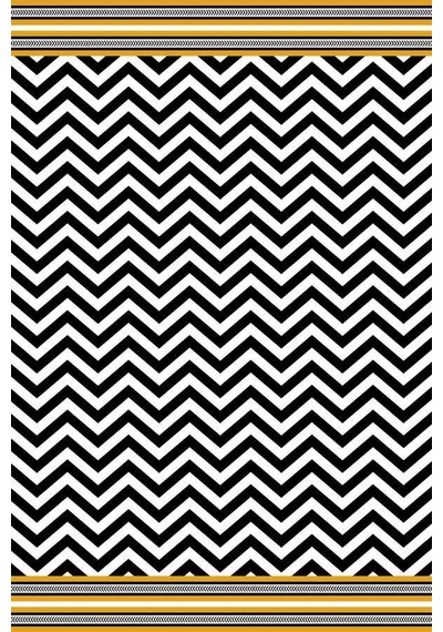 Siyah Zigzag Desenli Dokuma Leke Tutmaz Masa Örtüsü Mso433n11