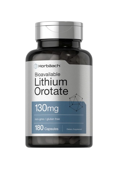 Horbäach Lithium Orotate 130mg 180 Capsul Non-gmo, Gluten Fr...
