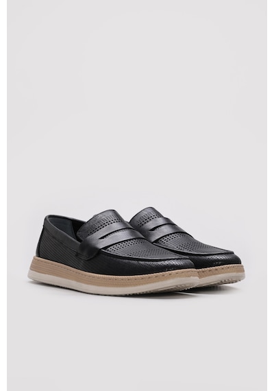 Fast Step Hakiki Deri Erkek Casual Ayakkabı 951ma395 Siyah